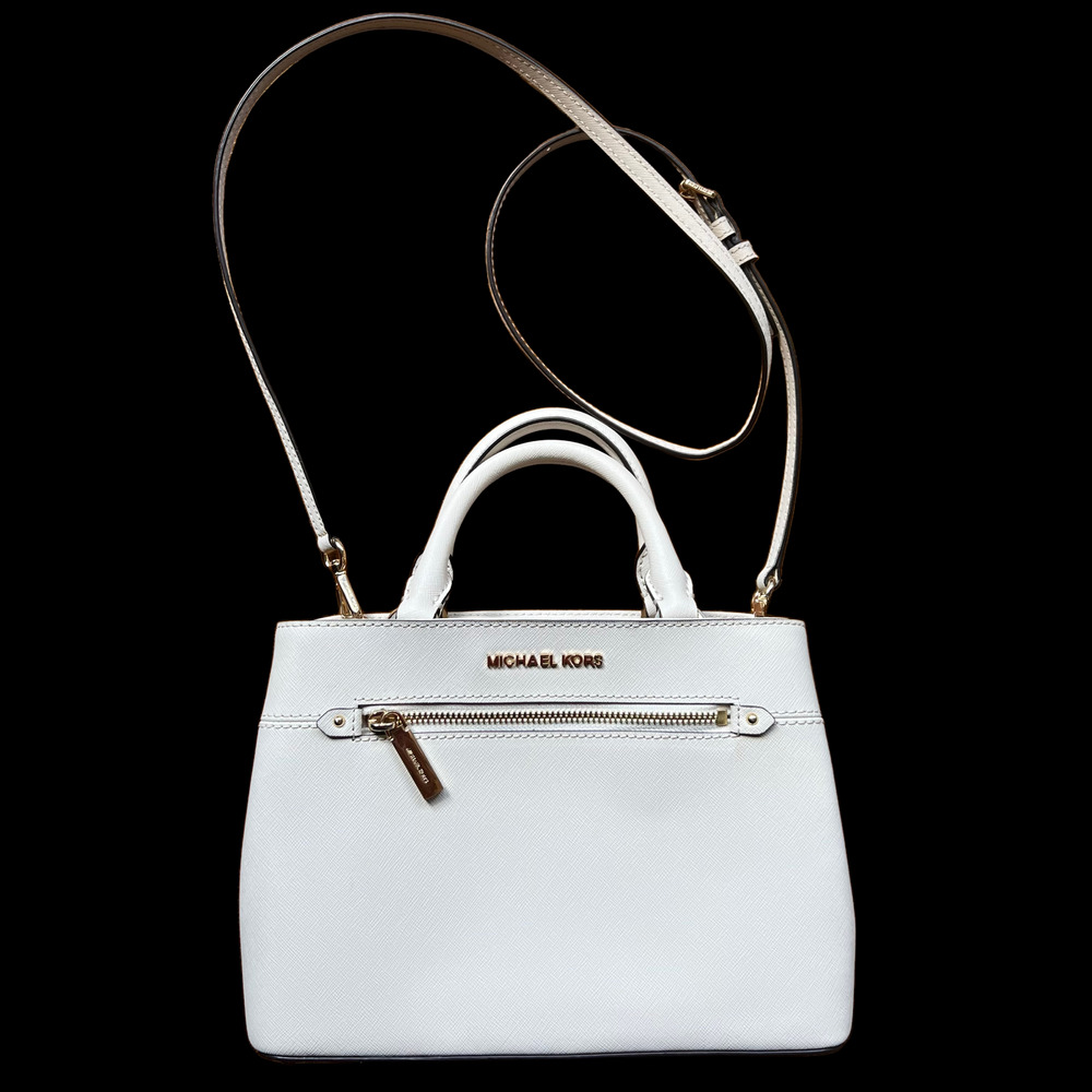 EUC Michael Kors White Leather Crossbody Purse